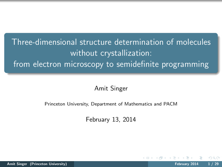 three dimensional structure determination of molecules