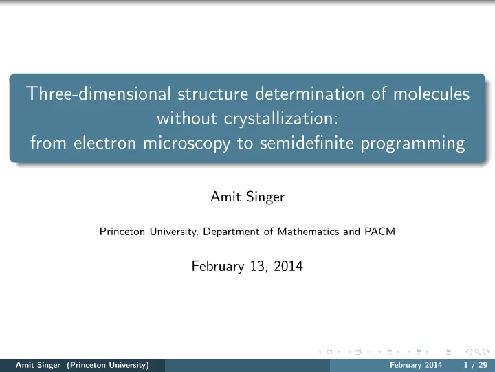 three dimensional structure determination of molecules