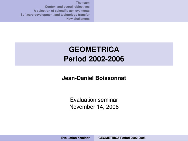 geometrica period 2002 2006