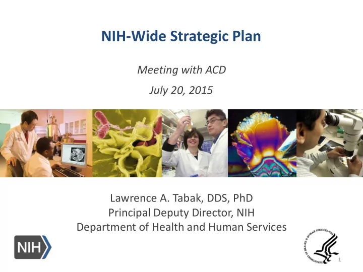 nih wide strategic plan
