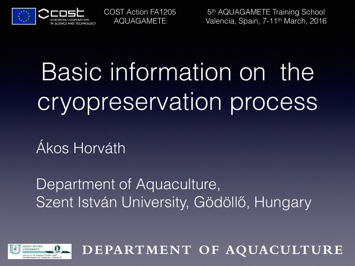 basic information on the cryopreservation process