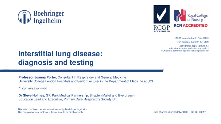interstitial lung disease diagnosis and testing