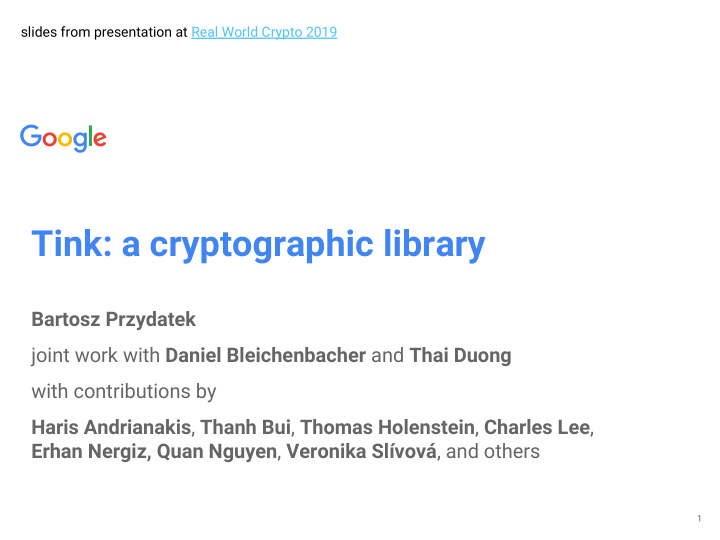 tink a cryptographic library