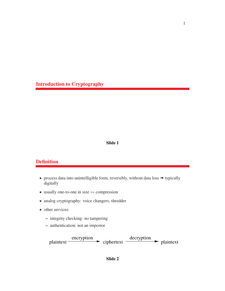 introduction to cryptography