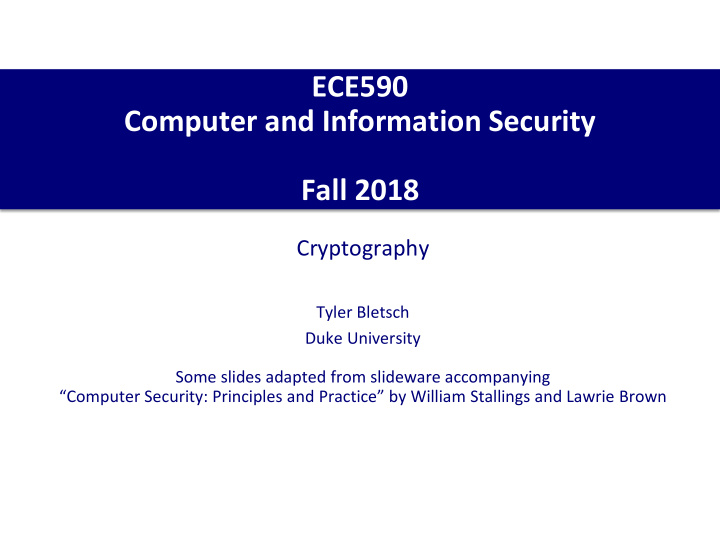 ece590 computer and information security fall 2018