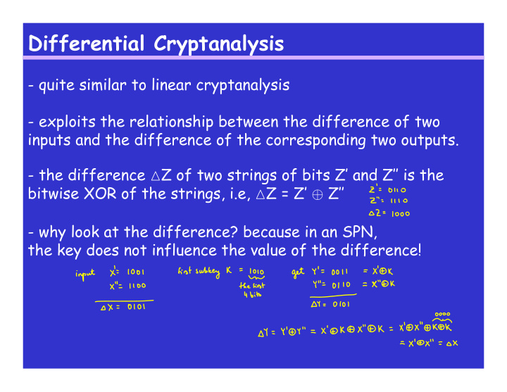 differential cryptanalysis