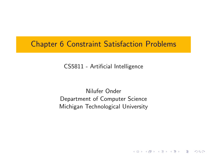 chapter 6 constraint satisfaction problems