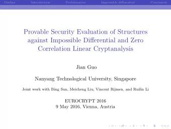 Provable Security Evaluation of Structures  against Impossible Differential and Zero  Correlation