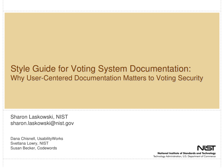 style guide for voting system documentation