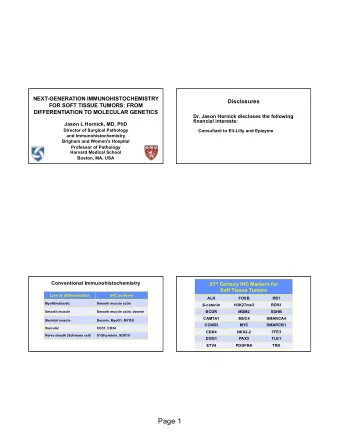 Page 1  Malignant Peripheral Nerve Sheath Tumor  Protein Correlates of Molecular Genetic  Arise
