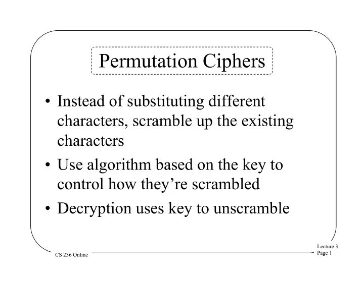 permutation ciphers