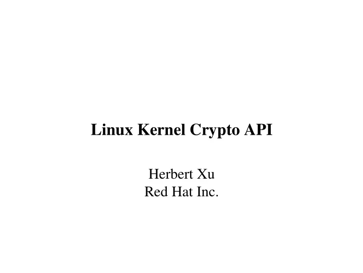 linux kernel crypto api
