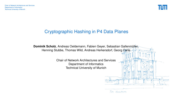 cryptographic hashing in p4 data planes