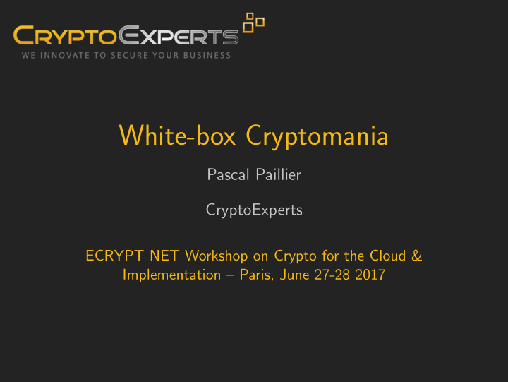 white box cryptomania