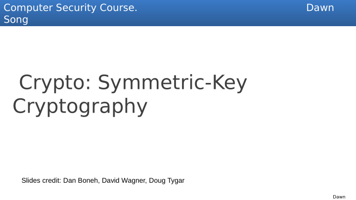 crypto symmetric key cryptography