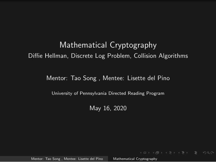 mathematical cryptography