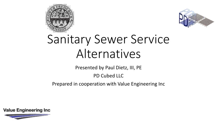sanitary sewer service alternatives