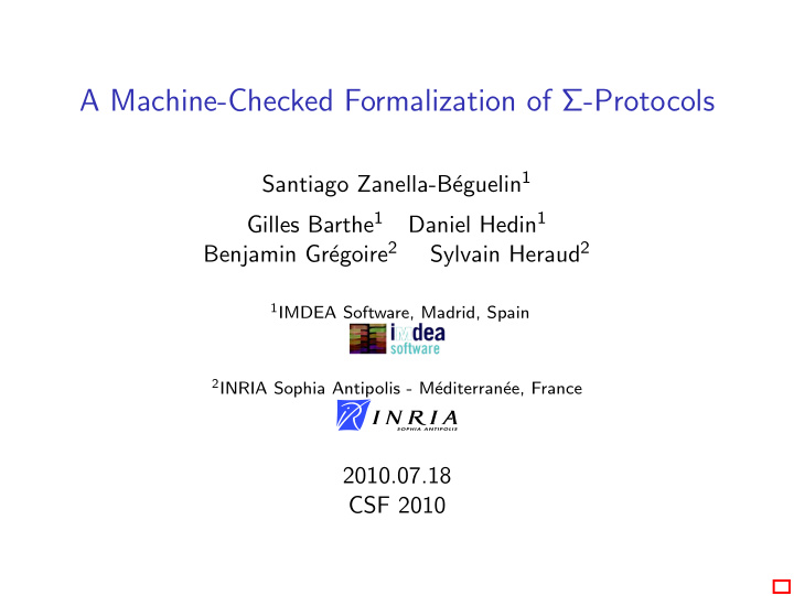a machine checked formalization of protocols
