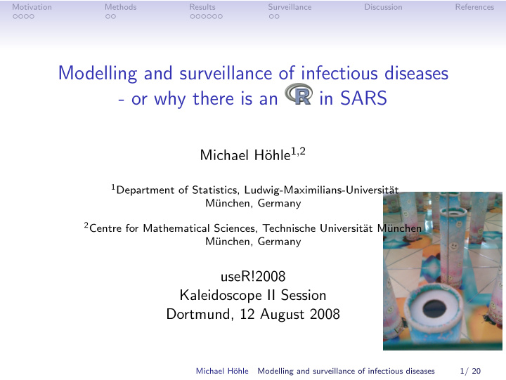 modelling and surveillance of infectious diseases or why