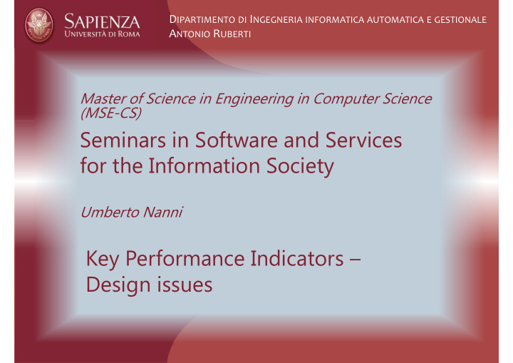 seminars in software and services for the information