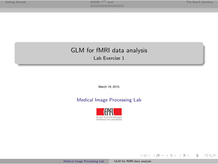 glm for fmri data analysis