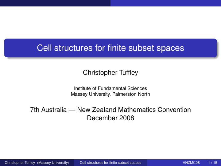 cell structures for finite subset spaces