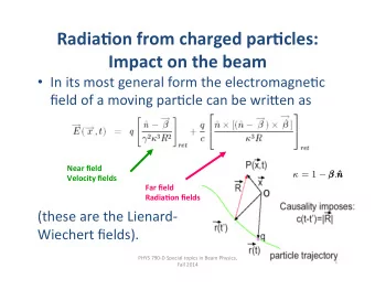 Radia%on  from  charged  par%cles:      Impact  on  the  beam    In