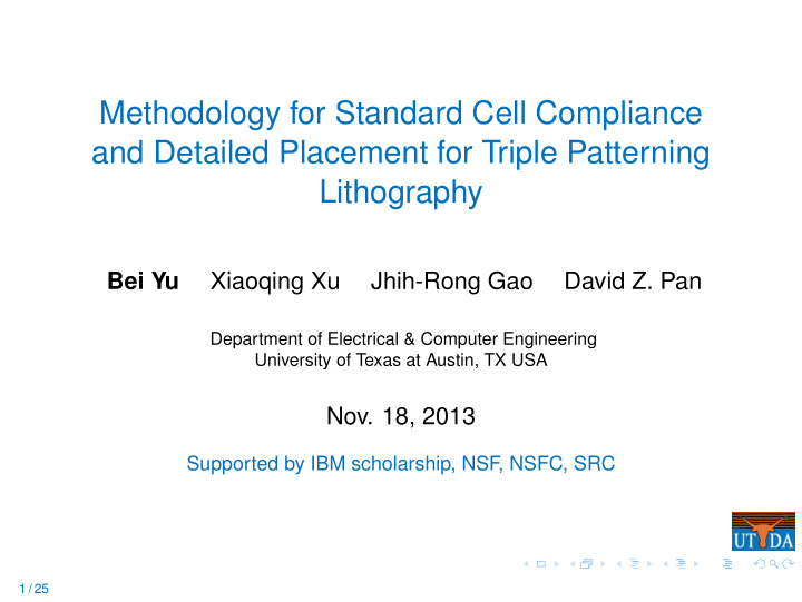 methodology for standard cell compliance and detailed