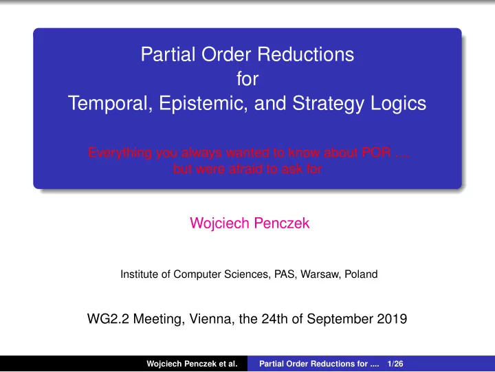 partial order reductions for temporal epistemic and
