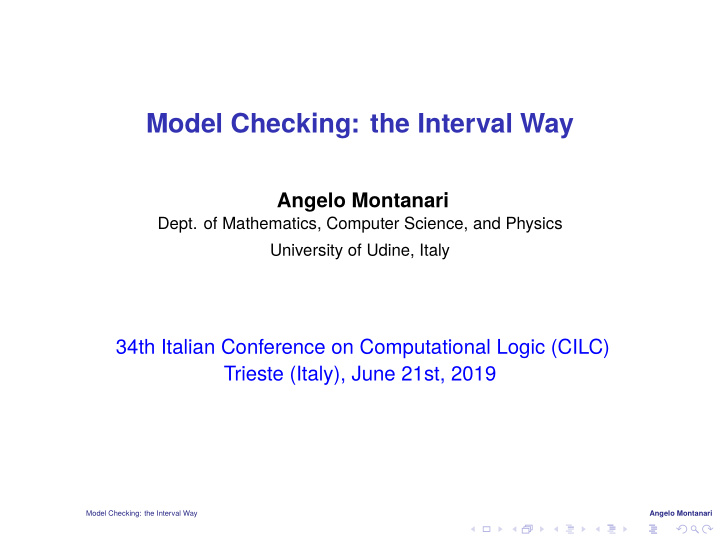 model checking the interval way