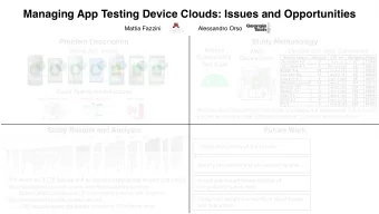 Managing App Testing Device Clouds: Issues and Opportunities  Mattia Fazzini  Alessandro Orso