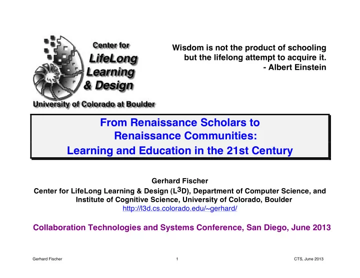 from renaissance scholars to renaissance communities