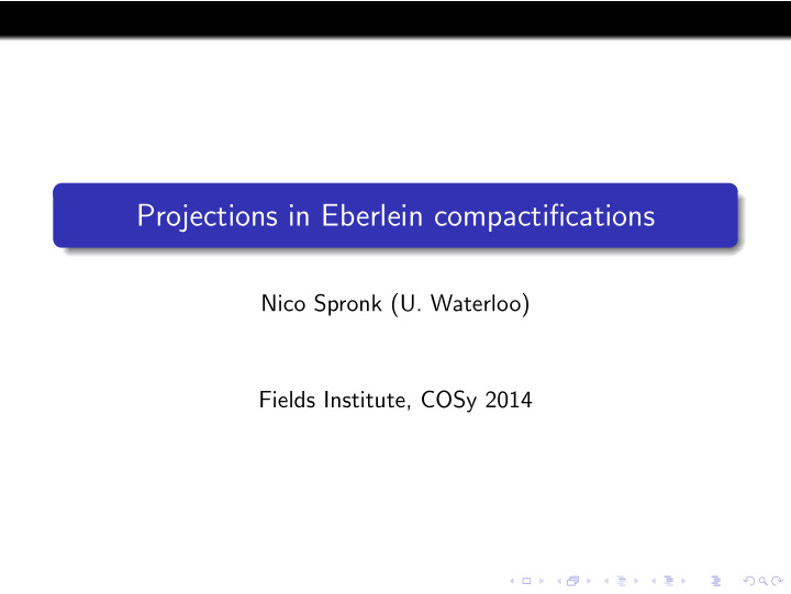 projections in eberlein compactifications