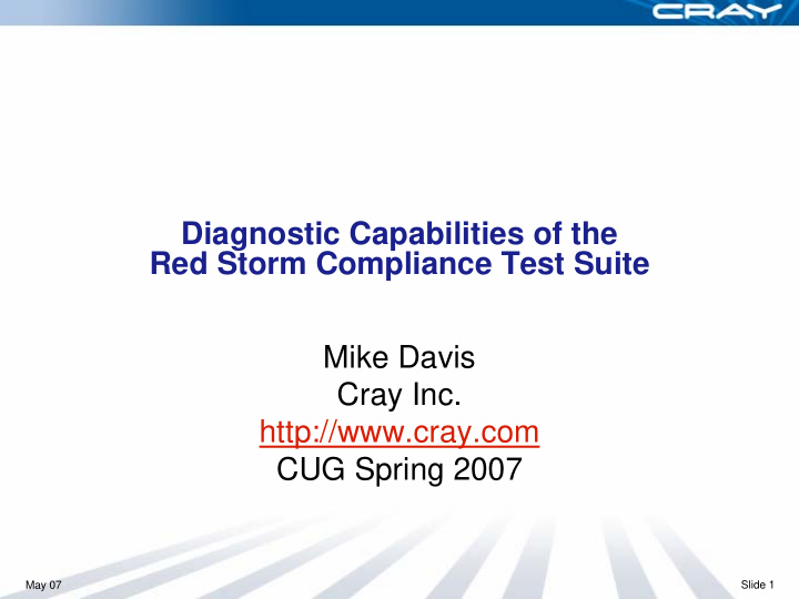 diagnostic capabilities of the red storm compliance test