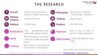 THE RESEARCH  Assault  82,235 cases of assault on 64,519 cases  Women  Kidnapping  women /