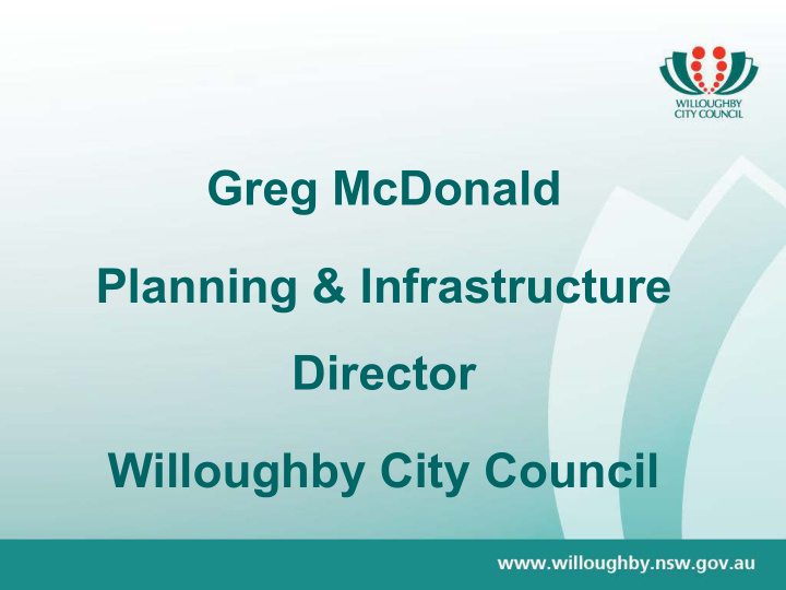 greg mcdonald planning infrastructure director