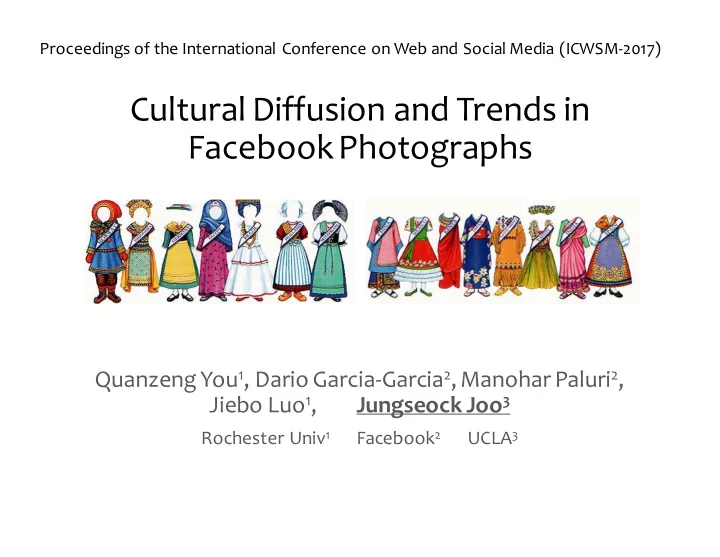 cultural diffusion and trends in facebook photographs
