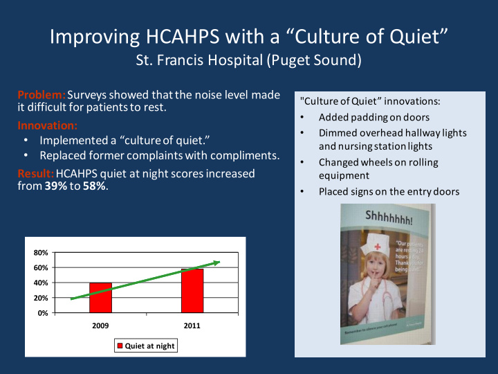 improving hcahps with a culture of quiet