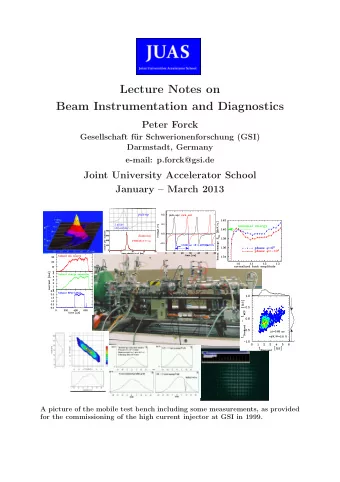 Lecture Notes on  Beam Instrumentation and Diagnostics  Peter Forck  Gesellschaft f  ur