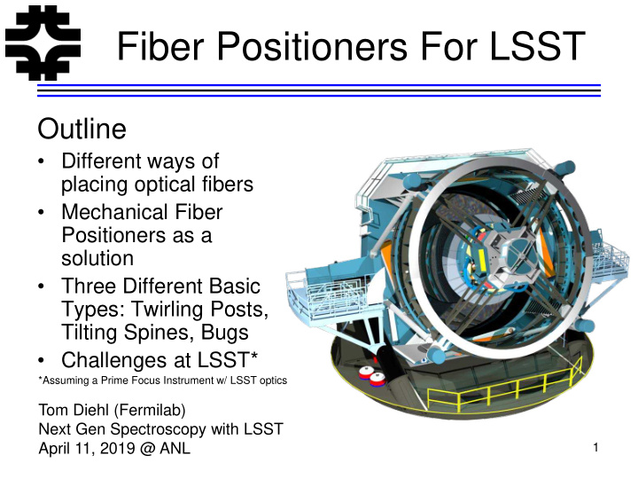 fiber positioners for lsst