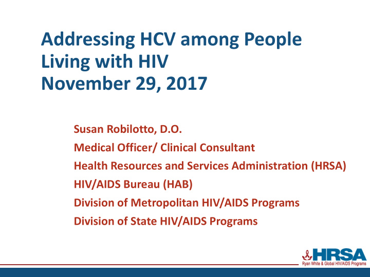 addressing hcv among people living with hiv november 29