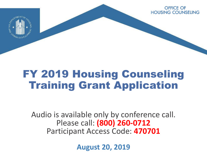 fy 2019 housing counseling