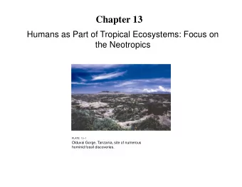 Chapter 13  Humans as Part of Tropical Ecosystems: Focus on  the Neotropics  PLATE 13-1  Olduvai