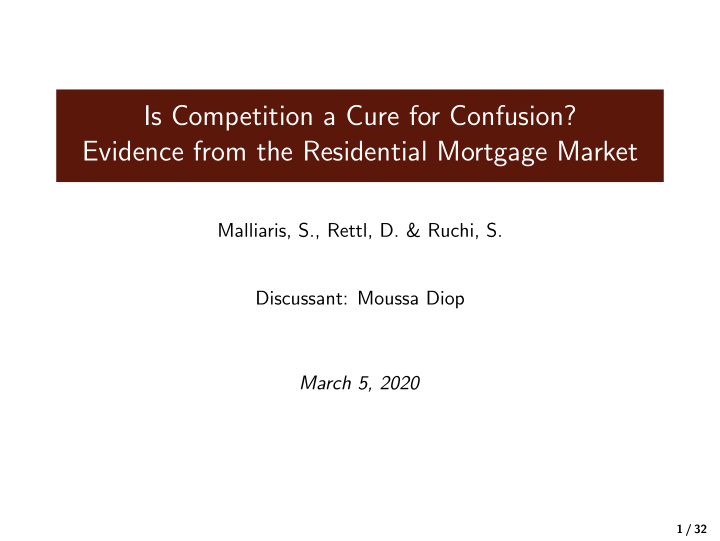 is competition a cure for confusion evidence from the