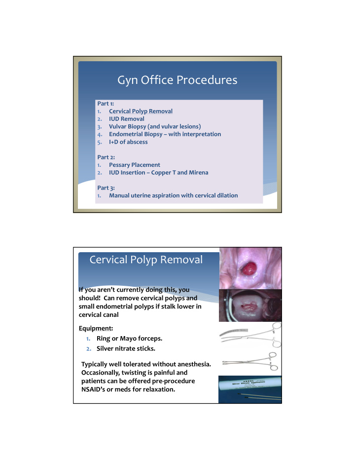 gyn office procedures