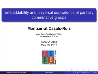 Embeddability and universal equivalence of partially  commutative groups  Montserrat Casals-Ruiz