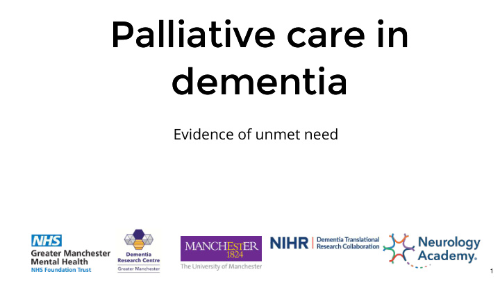 palliative care in palliative care in dementia dementia