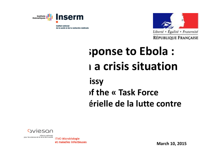 french response to ebola research in a crisis situation