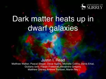 Dark matter heats up in  dwarf galaxies  Justin I. Read  Matthew Walker, Pascal Steger, Oscar