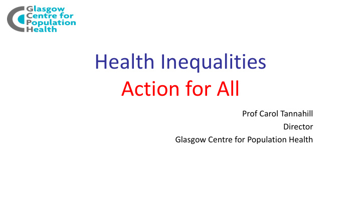 health inequalities action for all